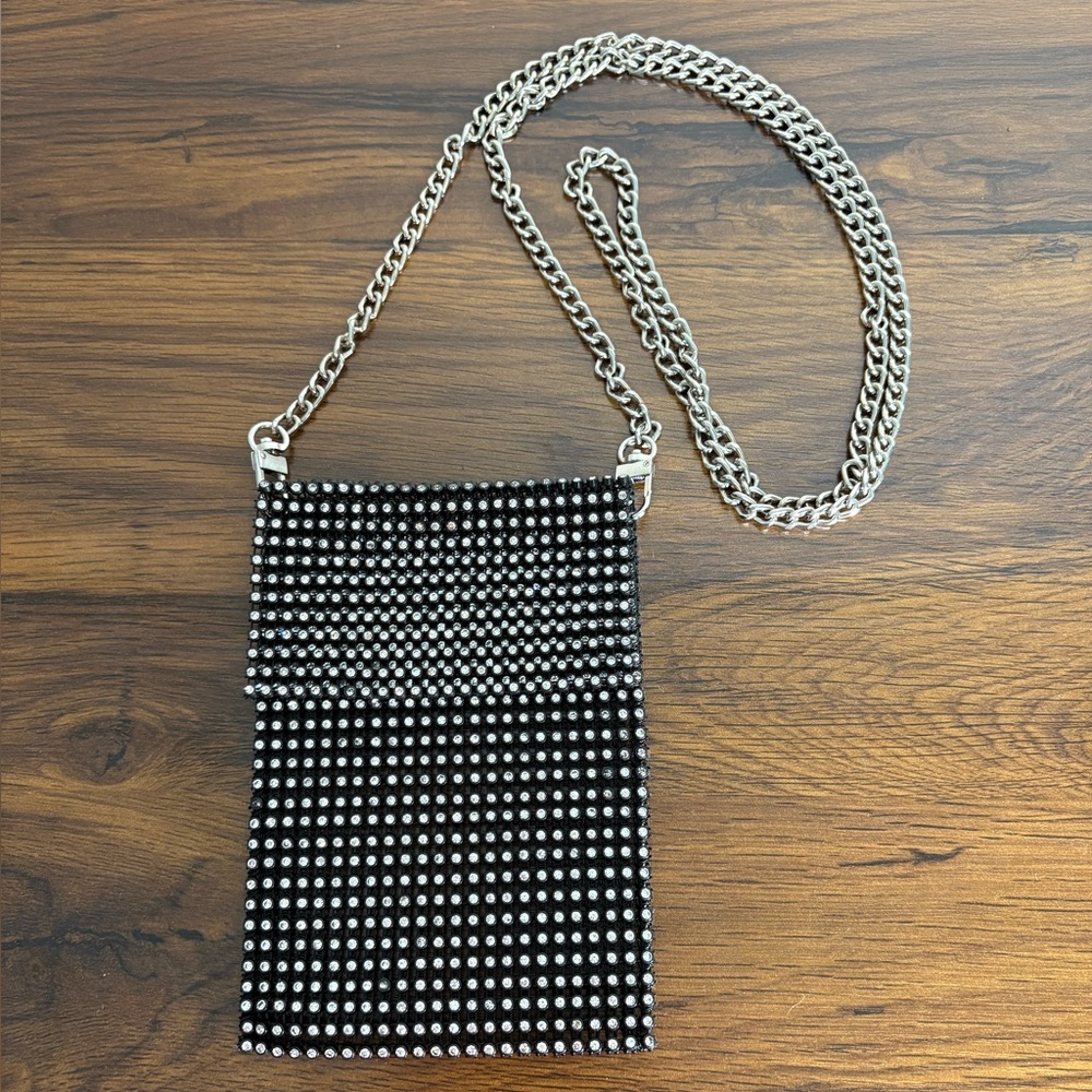 Black and Silver Studded Crossbody Bag